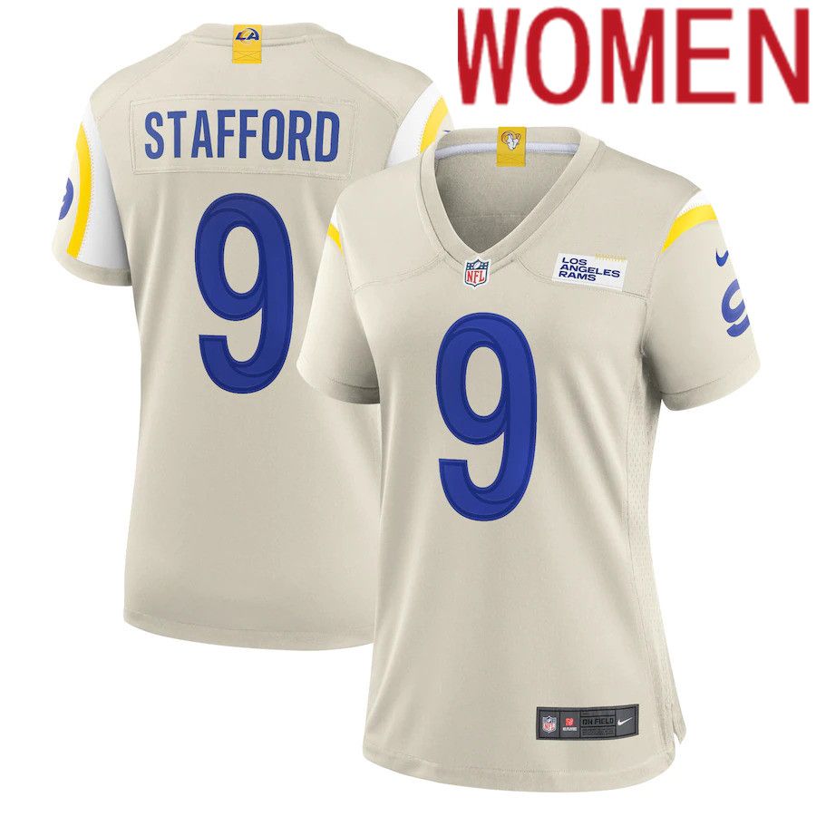 Women Los Angeles Rams #9 Matthew Stafford Nike Cream Player Game NFL Jersey
